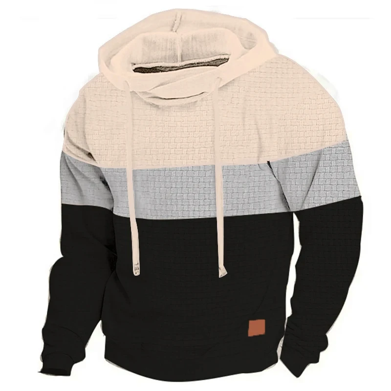 Autumn And Winter New Men\'s Patchwork Style Hoodie Outdoor Leisure Jogging Running Sportswear Street Fashion