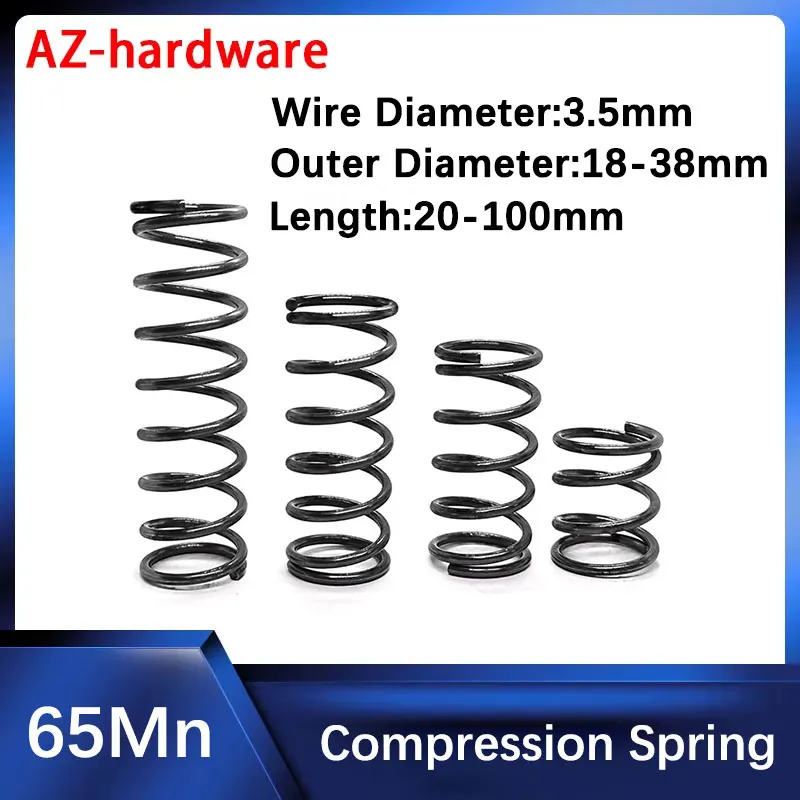 65Mn Compression spring Compression spring Steel wire diameter3.5mm, outer diameter 18mm-38mm, length 20mm-100mm Release spring