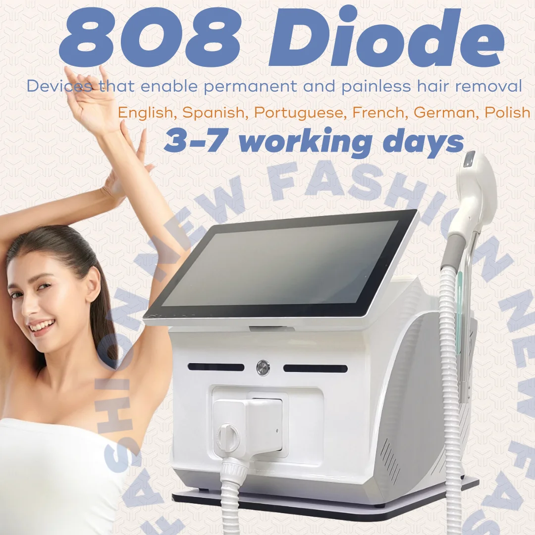 

Diode Hair Removal Device 755 808 940 1064NM Laser Ice Point Painless Permanent Hair Removal Machine Newest