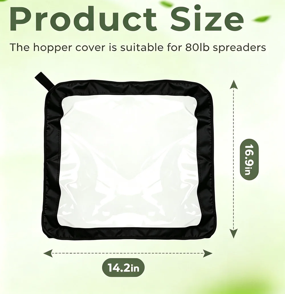 Broadcast Spreader Cover 36 x 43 cm Water Resistant For uv Resistant Windproof PVC Nylon Cover for Lawn Care Spreaders