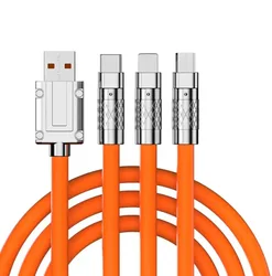 3 in 1 120W 6A Fast Charging Type C Cable Micro USB for iPhone Charging Cable for Samsung Huawei Xiaomi Phone Charger USB Cable