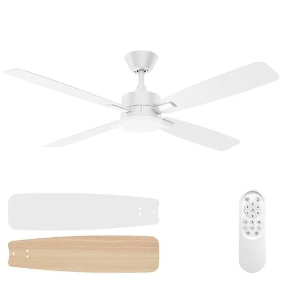 

Ceiling Fan Remote Control Reversible DC Motors 3CCT Dimmable Timer Noiseless Ceilg Fan with Light for Bedroom Livg Room Indoor