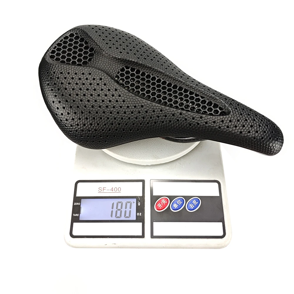 BALUGOE Fahrrad 3D-gedruckter Carbon-Carbon-Sattel, bequemer Rennrad-MTB-Sitz, gemütliches Wabenkissen, Carbon-3D-Sitzkissen – Detail 2