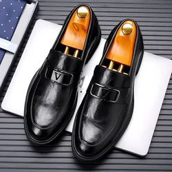 Men's thick-soled shoes black Oxford shoes men's formal shoes classic casual business platform men's shoes