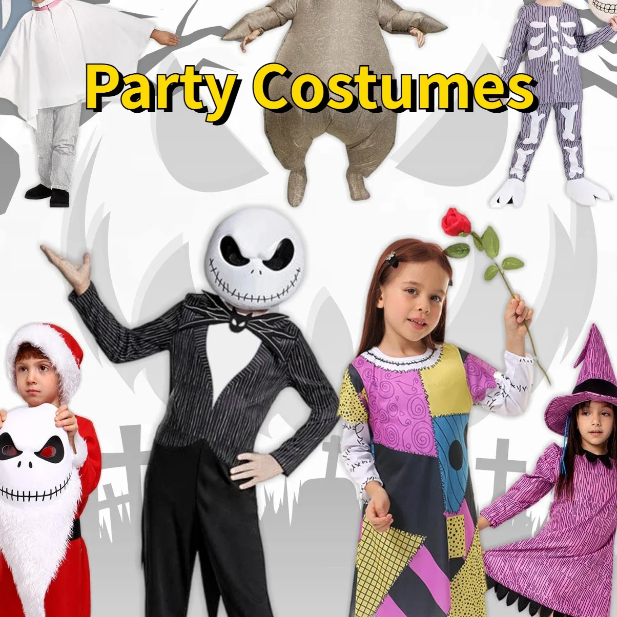 

Kids Skull Christmas Halloween Cosplay Stage Party Outfit Girls Witch Dress Up Suit