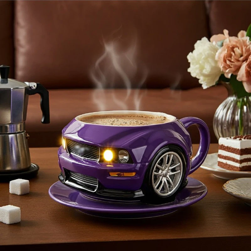 Creative Car Shaped Coffee Mug Stainless Steel Handmade Novelty Water Cup Household Office Coffee Cups Gifts for Car Enthusiasts - view 4
