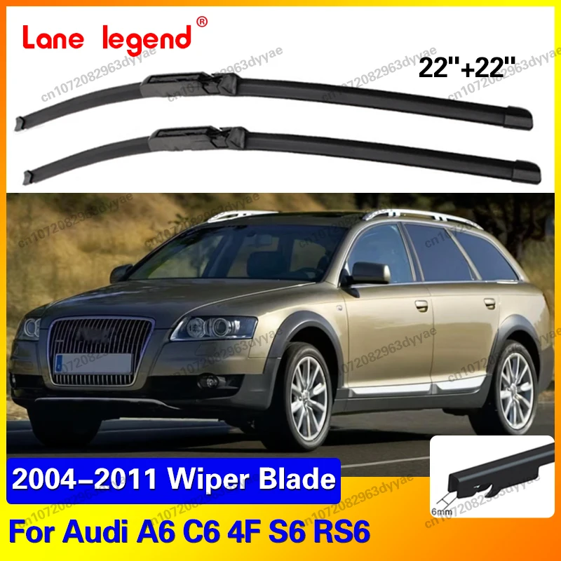 

Wiper Front Wiper Blades For Audi A6 C6 4F S6 RS6 2004-2011 2005 2006 2007 2008 2009 Windshield Windscreen Front Window 22"+22"