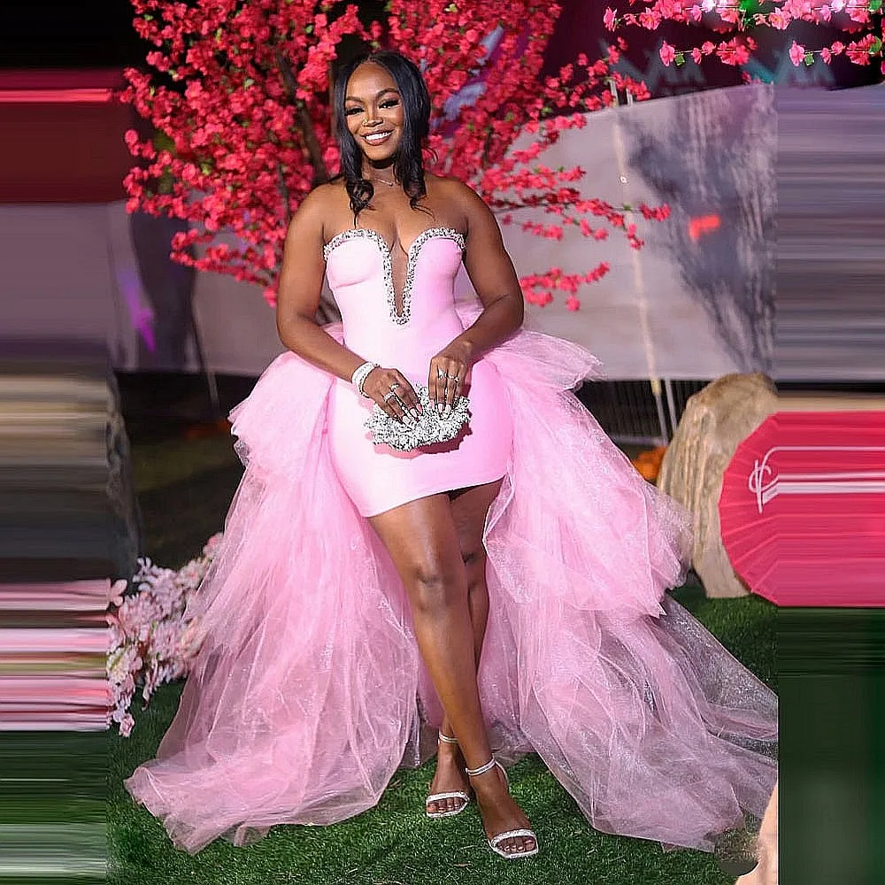 

Розовая длинная юбка-макси из тюля с многоярусной отделкой, съемная, на заказ, для женщин