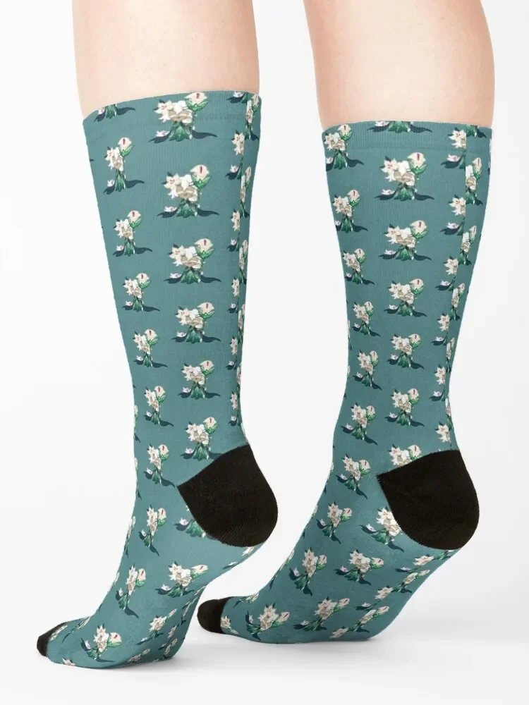 Biscuit au lys blanc! Cookie Run Kingdom-Chaussettes longues transparentes pour hommes et femmes, chaussettes de tennis de luxe