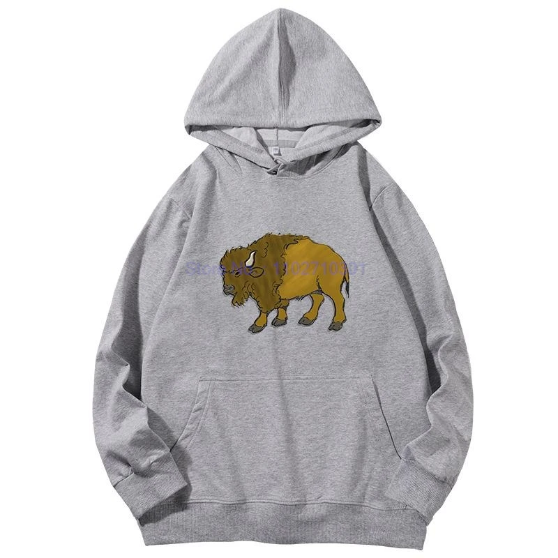 Bison Unisex Hooded Shirt Graphic Hooded Sweatshirts Fashion Cotton Tracksuit Men Spring Autumn Essentials Hoodie Men's Clothing