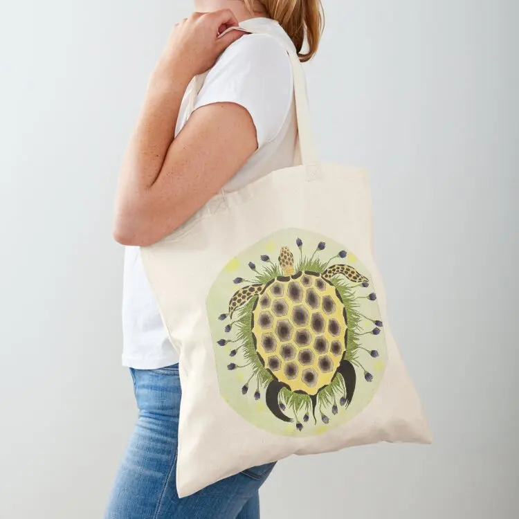 Sea Turtle with Flowers Tote Bag canvas tote bags tote bag women handbag Women bags