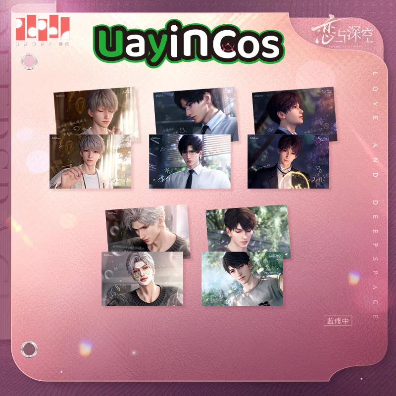 Pre-sale Official Love and Deepspace Caleb Sylus Rafayel Zayne Xavier Postcard Group Set  hearts promise  Anime Game Toy Gifts