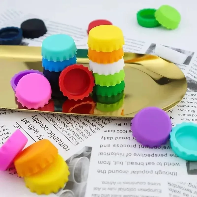 6/12/18/30/36pcs Reusable Silica Gel Bottle Cap Sealed Beer Cap Vinegar Soy Sauce Bottle Soda Cola Cap Wine Protective Stopper