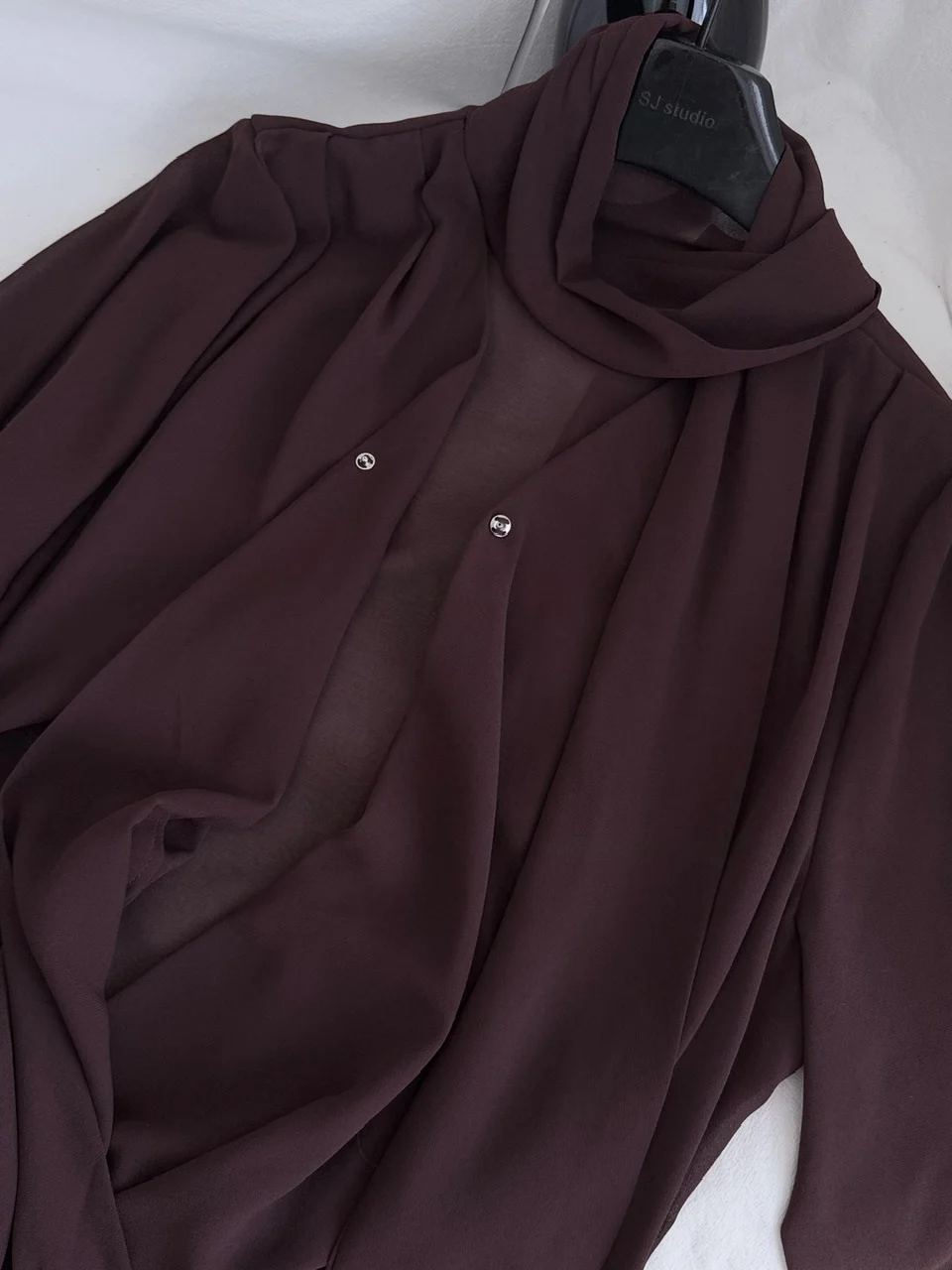 Luźna, codzienna bluzka damska z szyfonu, z wiązaniem w talii, wyszczuplająca, z włókna poliestrowego, z bufiastymi rękawami.