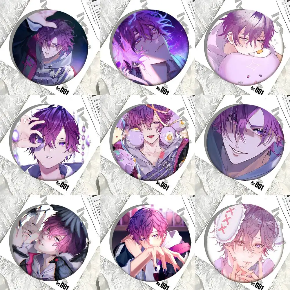 Anime Virtual Characters Uki Violeta Round Badge Lapel Pin Backpack Clothing Jewelry Accessories Gift Brooch