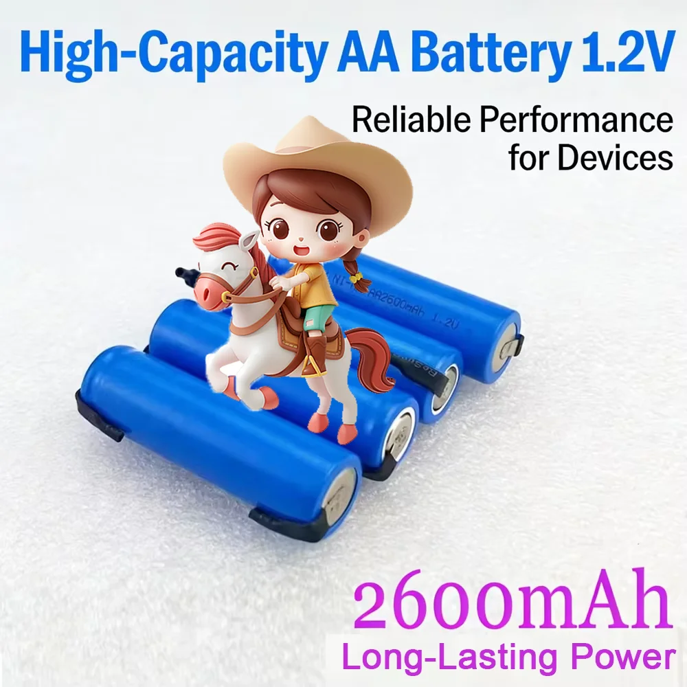 

Original AA Rechargeable Battery 1.2V 2600mah AA NiMH Battery with Solder Pins for DIY Electric Razor toothbrush Toys
