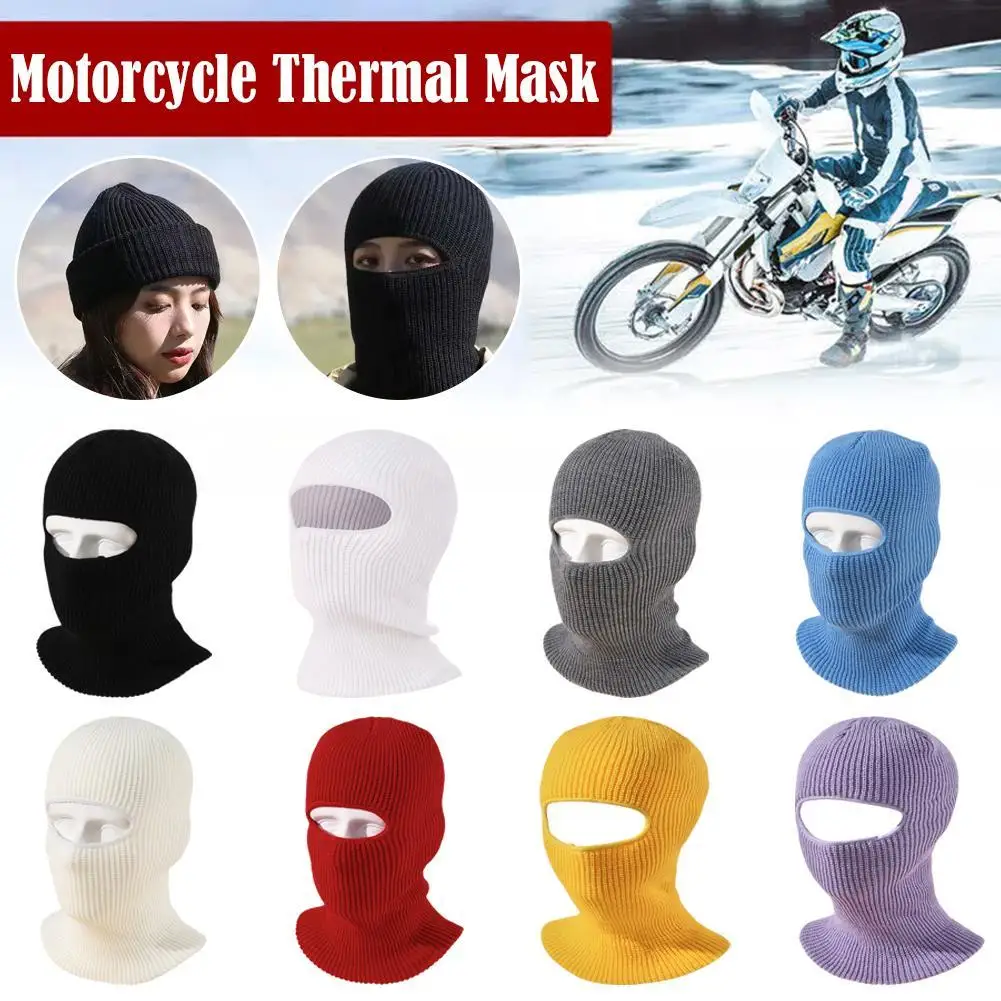 New Full Face Cover Ski Mask Hat 3 Holes Balaclava Army Tactical CS Windproof Knit Beanies Bonnet Winter Warm Unisex Caps