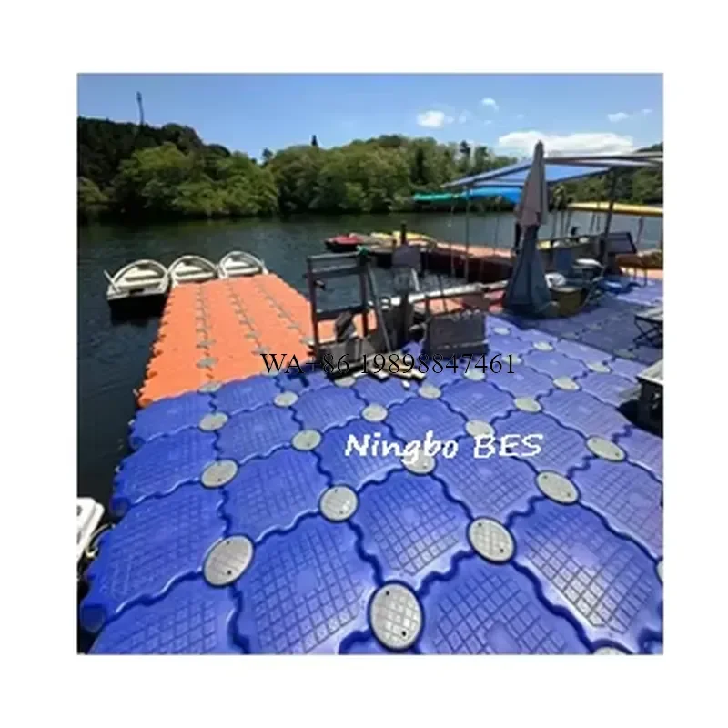 Wmwmnu Marine Modular HDPE Jetty Dock for Jet Ski Floating Platform Pontoon Bridge Plastic Float Dock on Water