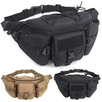 New Outdoor Waist Bag Men Tactical Waterproof Molle Camouflage Hunting Hiking Climbing Fishing Nylon Belt Pack Combat Chest Bags