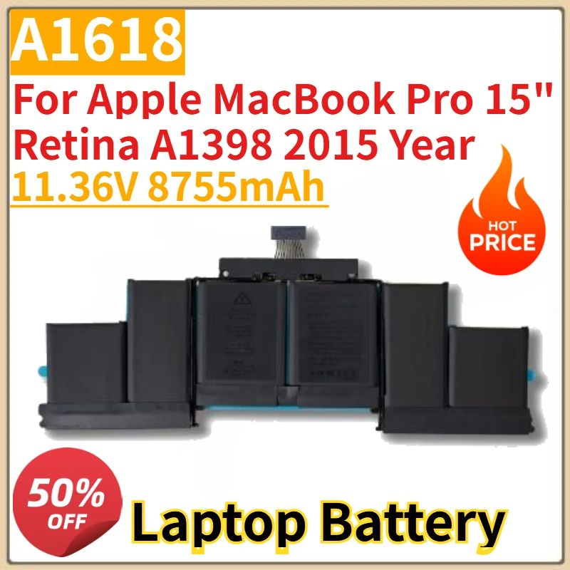 High Quality New A1618 11.36V 8755mAh Laptop Battery For Apple MacBook Pro 15