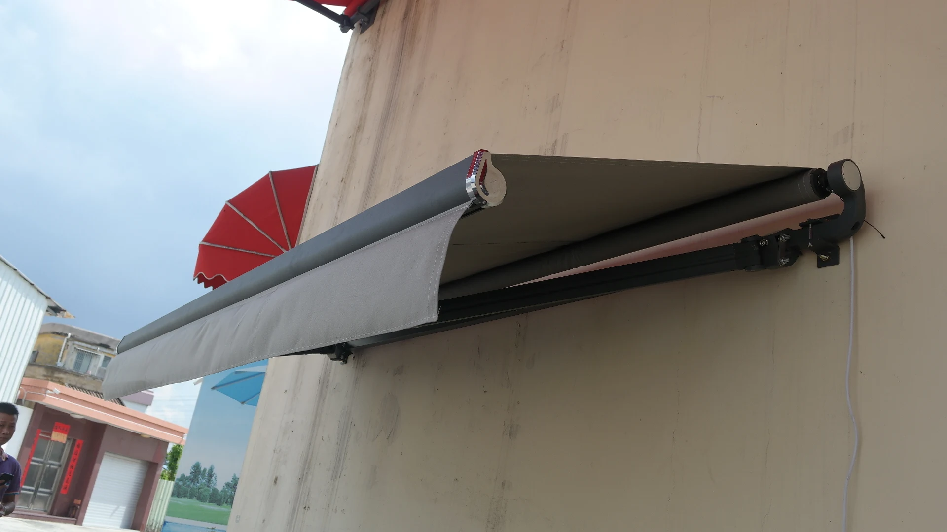 Full Cassette Aluminum Electric Retractable Awning Manual Remote Dual Control DIY Outdoor Patio Garden Sunshade Shelter