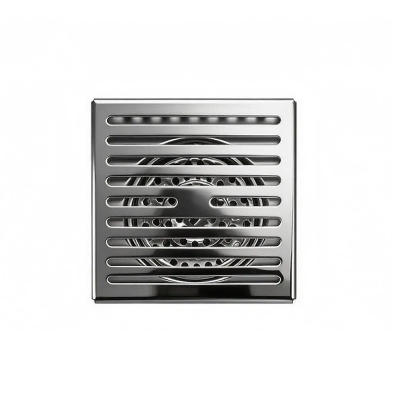 Stainless Steel Floor Drain Outdoor Drain with Slotted Cover Low-Profile Drainage for Courtyard, Garden, Patio