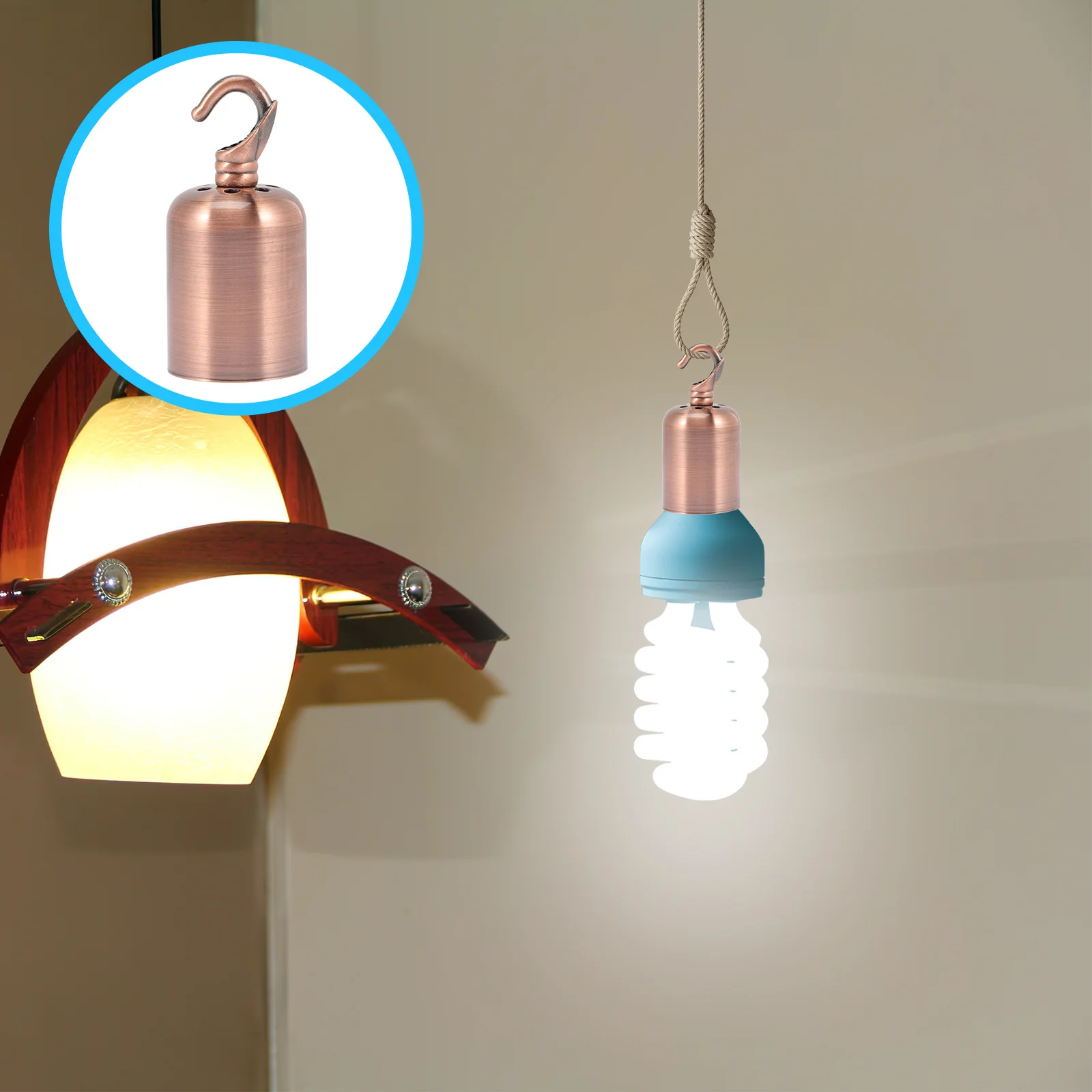 

2 шт. крючок для цоколя E27, держатель лампы с резьбой, патрон для лампы с предварительно просверленными отверстиями для розетки тепла