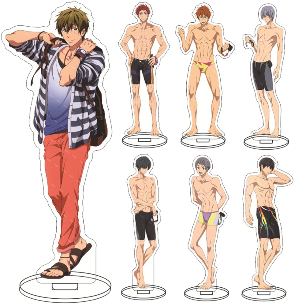 Anime Free! Acrylic Stand Model Nanase Haruka Tachibana Makoto Rin Matsuoka Hazuki Figure Cosplay Model Desk Decor Props Gifts