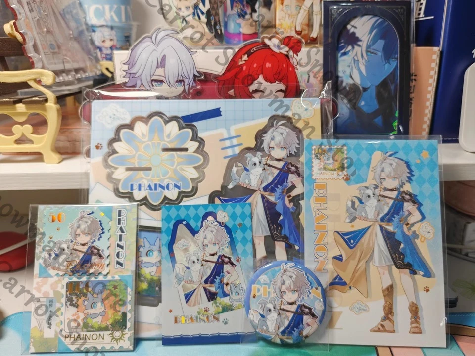 Anime Honkai: Star Rail Phainon Badge Tinplate Emblem Stamp Photo Paper Card Acrylic Standing Sign Cartoon Cospaly Gift
