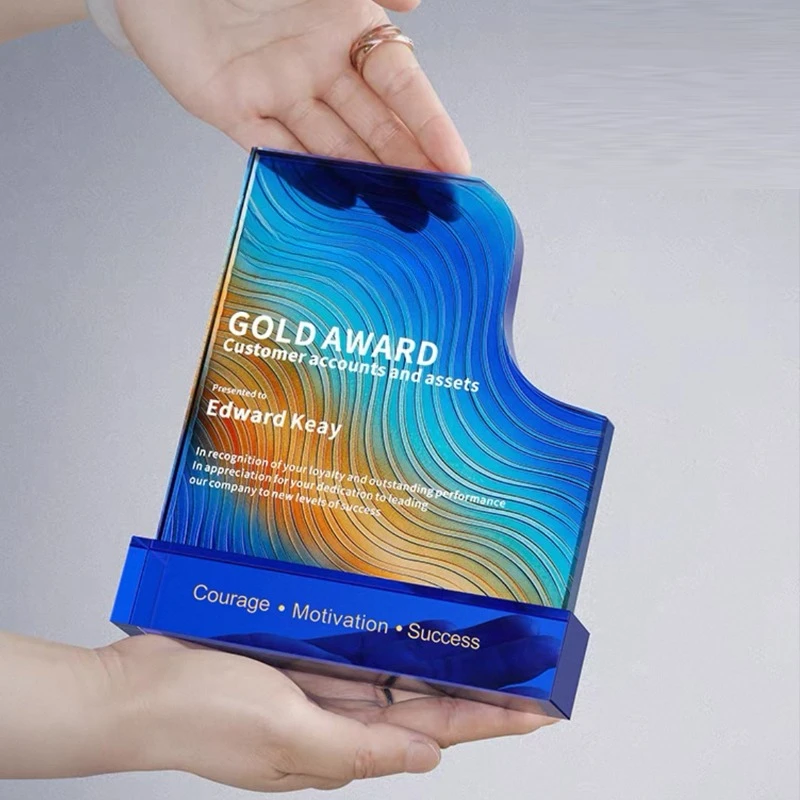 Customized High-end Colorful Crystal Trophy, Competition Award Annual Meeting Souvenir, Outstanding Staff Decorations Medal, 1Pc