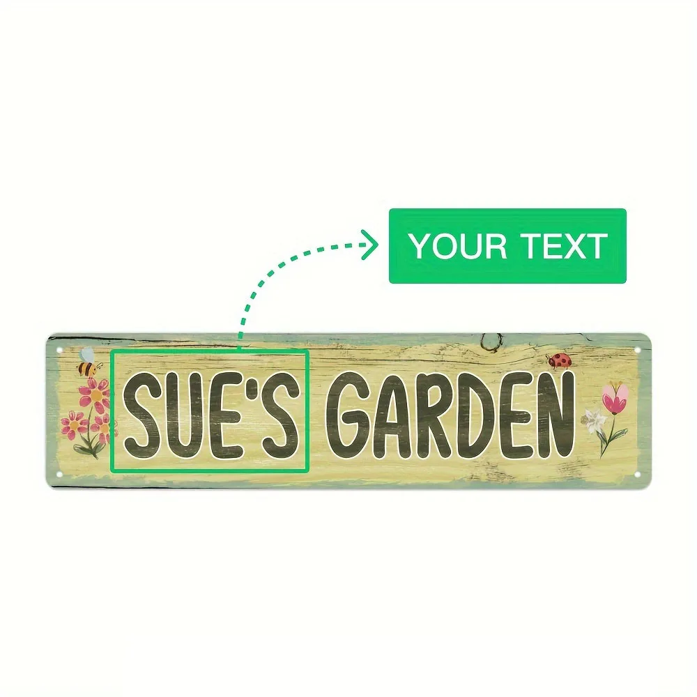 Custom Vintage Metal Road Sign by Putuo Decor, Featuring Sue'S Garden, Perfect for Home, Farmhouse, Or Garden Decoration