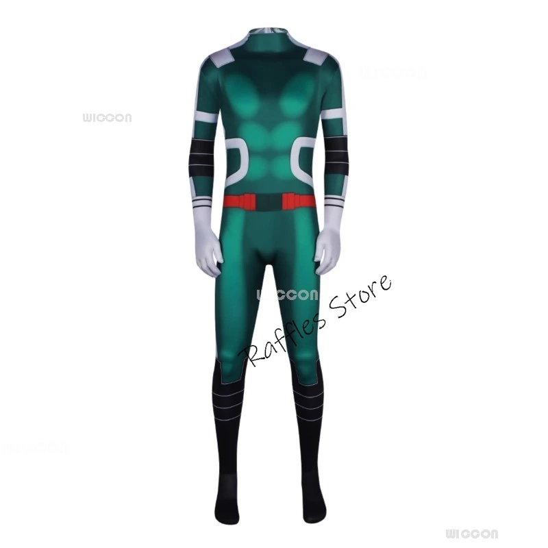 Anime Mijn Cosplay Hero Midoriya Izuku Jumpsuit Deku Battle Cosplay Kostuum Unisex Kostuum Set Pruik Anime Academia Kleding