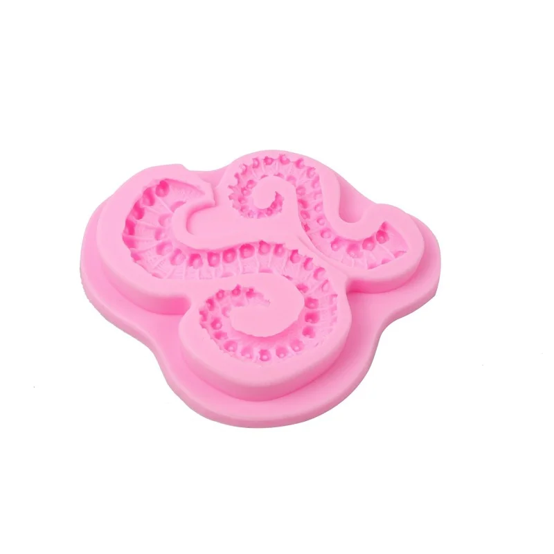 3D Sea Octopus Tentacle Silicone Mold Fondant Gumpaste Chocolate Mould Cake Border DIY Decoration Baking Tools