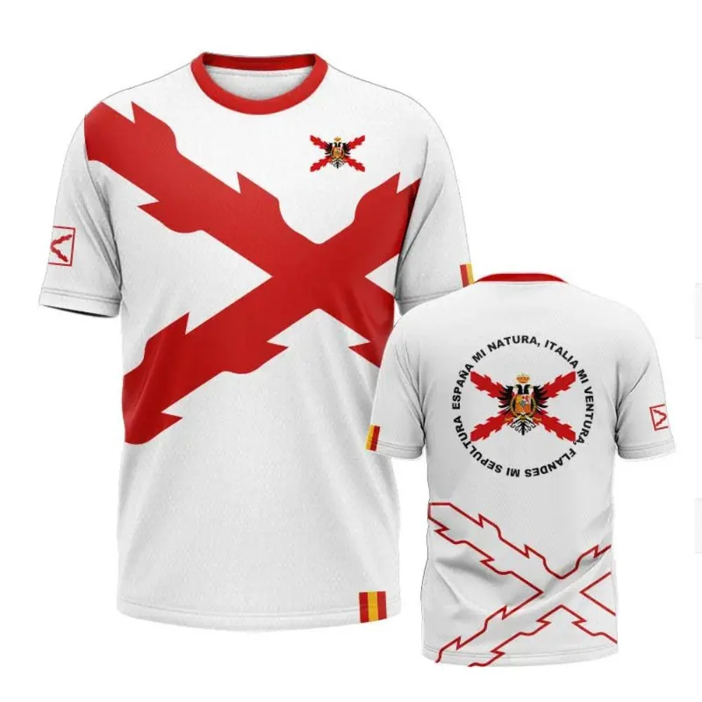 2026 Summer Spanish Men's Sports T-Shirt Casual Fashion 3D Print Breathable Shirt Street Youth Top Unisex Football Jersey