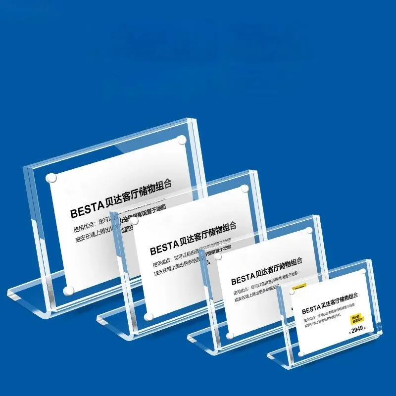 10pcs 90x60mm Magnetic Table Mini Clear Plastic Price Label Paper Tags Menu Price List Frame Acrylic