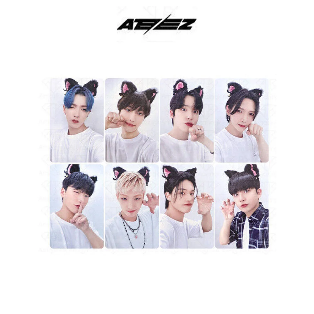 8Pcs/Set KPOP ATEEZ THE WORLD EP.2 OUTLAW Makestar Card Photocards San Wooyoung Jongho Selfie Lomo Cards Fans Collection Gifts