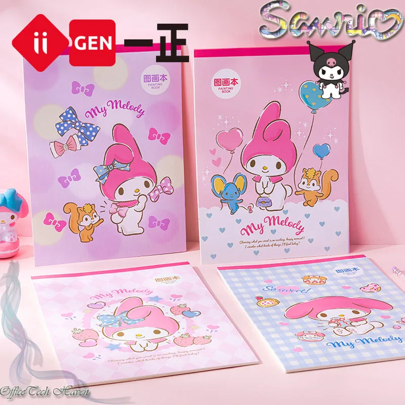 4pcs Iigen Sanrio Family Coloring & Drawing Book - Thick Pages For Kids And Students, Creative Art Essential, Sketchbook