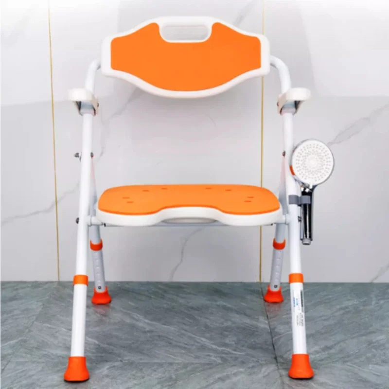 Aluminum Alloy Non-slip Bath Stool Height Adjustable Strong Bearing Elderly Bath Chair Shower Chairs for Pregnant Bathroom Chair
