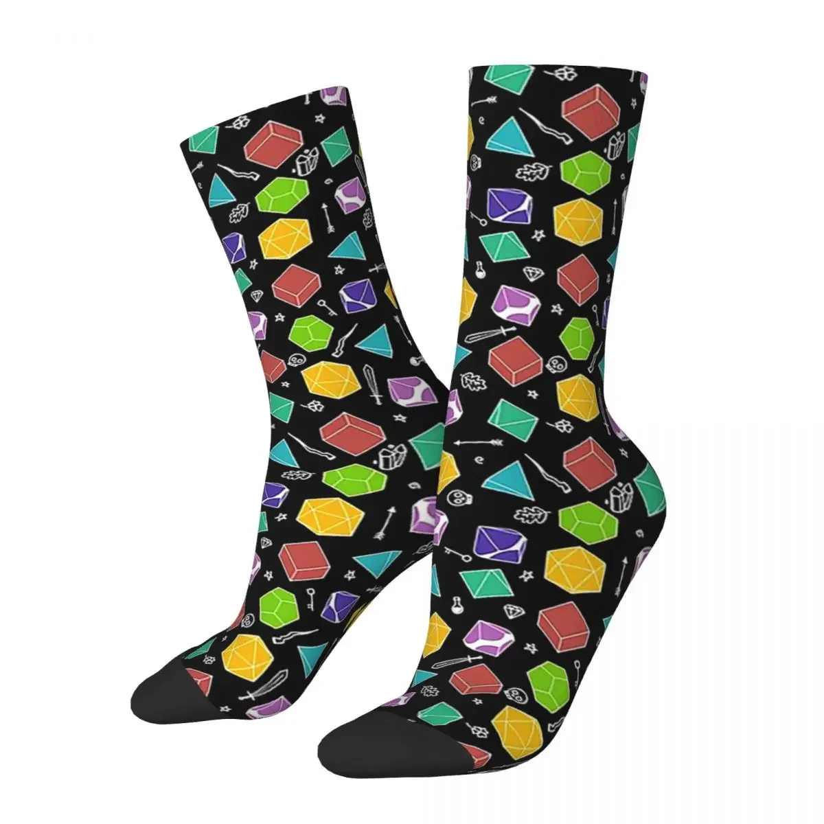 DnD Dice 'n'Stuff Socks Harajuku Super Soft Stockings All Season Long Socks Accessories for Man's Woman's Christmas Gifts