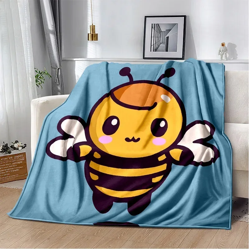 3D Honey Bee Insect Cartoon Soft Plush Blanket,Flannel Blanket Throw Blanket for Living Room Bedroom Bed Sofa Picnic Cover Kids