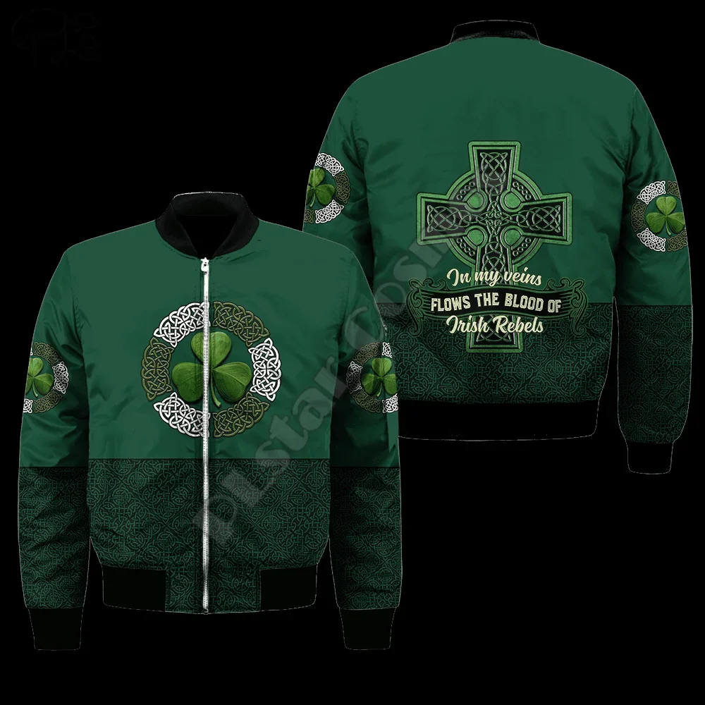 PLstar Cosmos Irish Saint Patrick Day 3D Printed Fashion Men Bomber Jacket Hip Hop Unisex Casual Windbreaker Drop Shipping D29