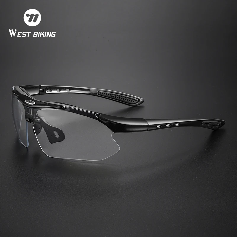 

WEST BIKING Photochromic/Colorful Cycling Glasses Lightweight MTB Road Bike UV400 Sunglasses With Glasses Case&Sports Lanyard