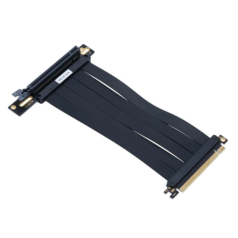 

PCI Express 4.0 X16 Райзер-кабель Удлинитель видеокарты 200 мм Экранированный гибкий 90-градусный монтаж GPU Удлинитель PCI-E