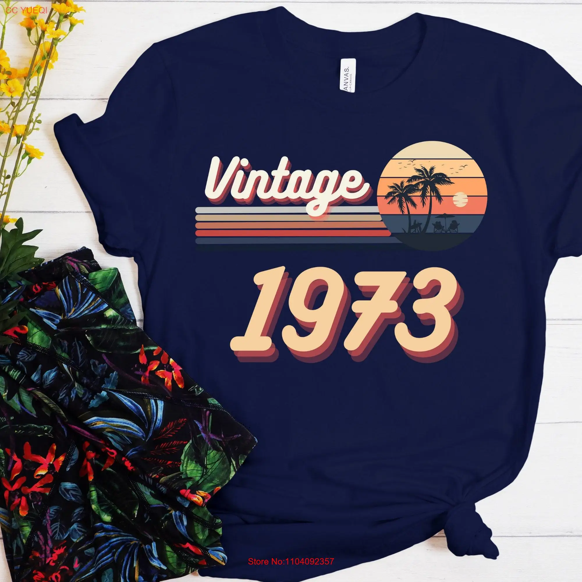 50th Birthday T Shirt Vintage 1973 For Friend Woman long or short sleeves