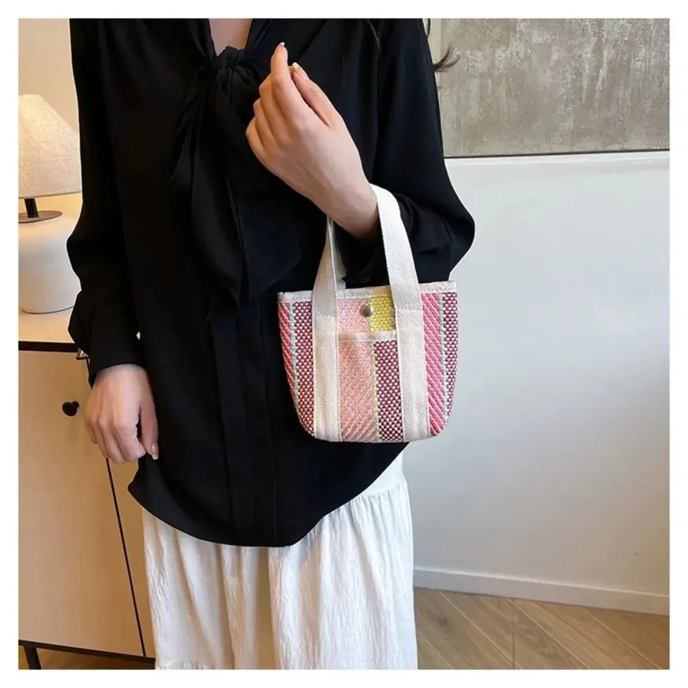 

Универсальная сумка в полоску контрастного цвета с узором в полоску, маленькая тканевая сумка из мягкого полиэстера, большая сумка для повседневного использования