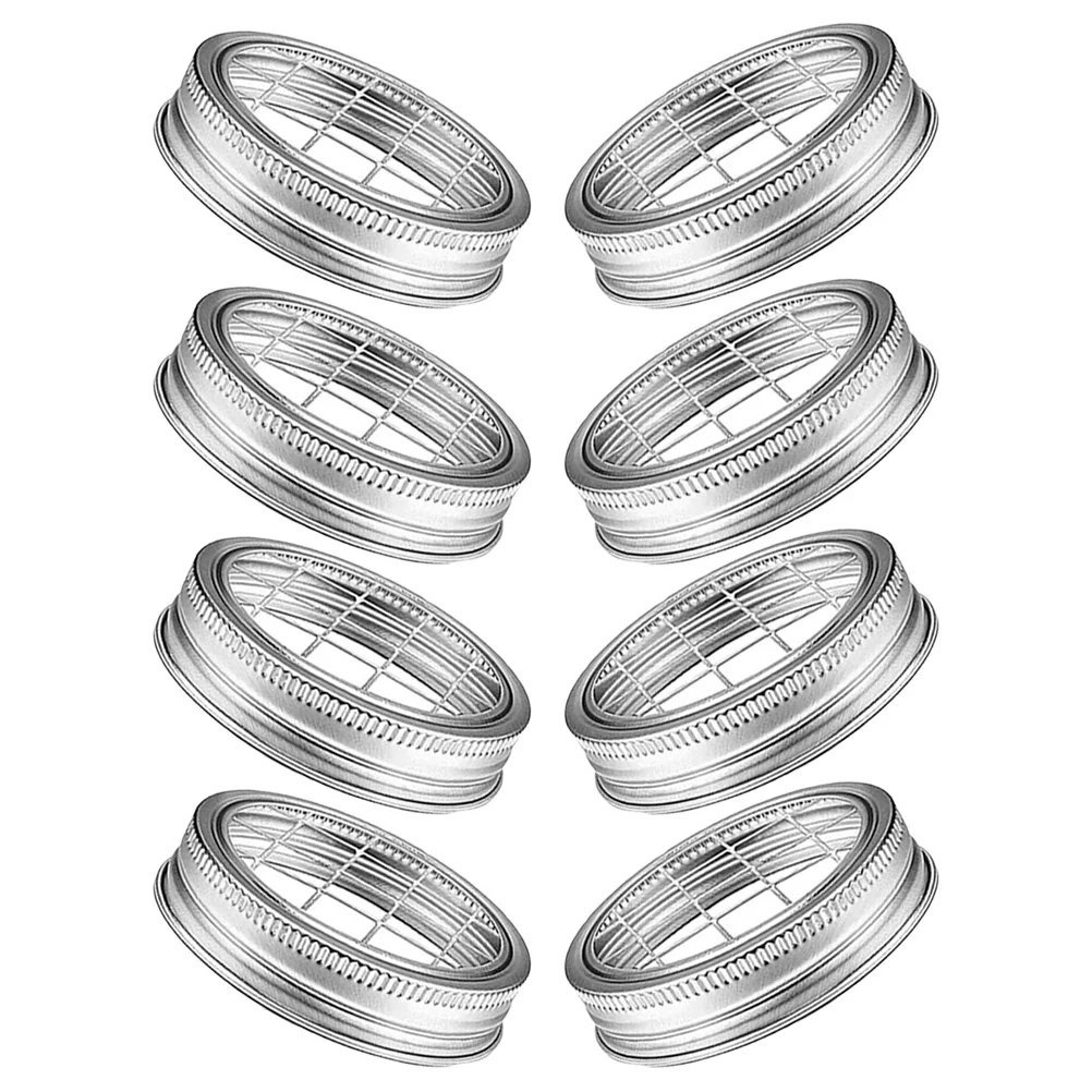 

8 set Stainless Steel Vase Cap Sets for Flower Arrangement Canning Jar Lids Insert Grid Holder Metal Flower Organizer Lid