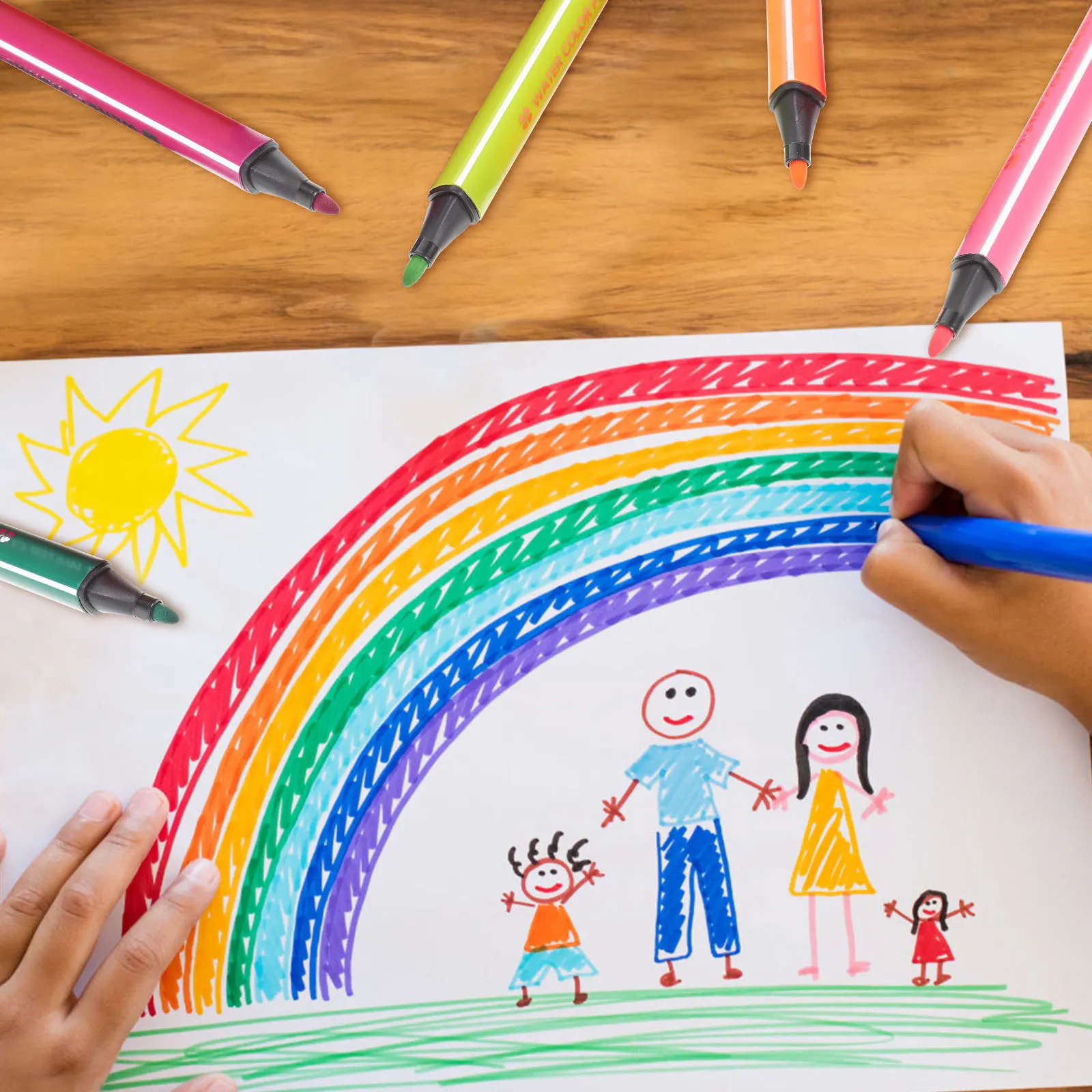 

1 Box Watercolor Pens Durable Plastic Vibrant Colors Professional Drawing Pens Convenient Coloring Markers for Students Artists