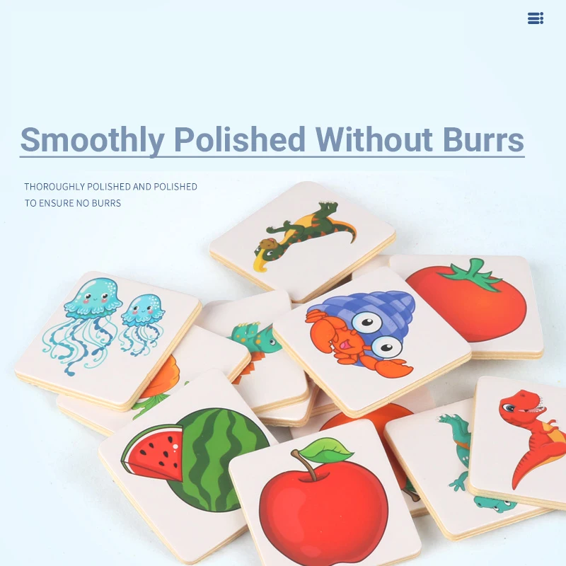 1개 섀도우 카드 나무 조각 만화 패턴 매칭 퍼즐 게임 3세 이상 어린이용