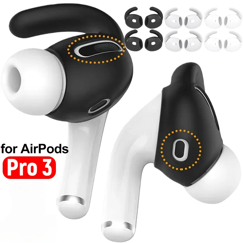 Para AirPods Pro 3, Gancho Deportivo Antipérdida, Cubiertas de Silicona Suave para Auriculares, Tapas para Apple AirPods Pro 3ª Generación, Ganchos Antideslizantes