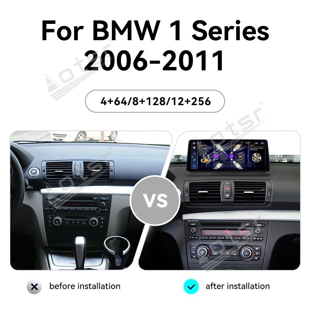 12.9'' Android 14 for BMW 1 Series 2006-2011 Ultra-thin Screen Navigation Apple Carplay Car Radio DSP Multimedia Player NBT EVO